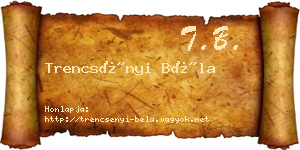 Trencsényi Béla névjegykártya