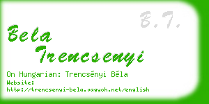 bela trencsenyi business card